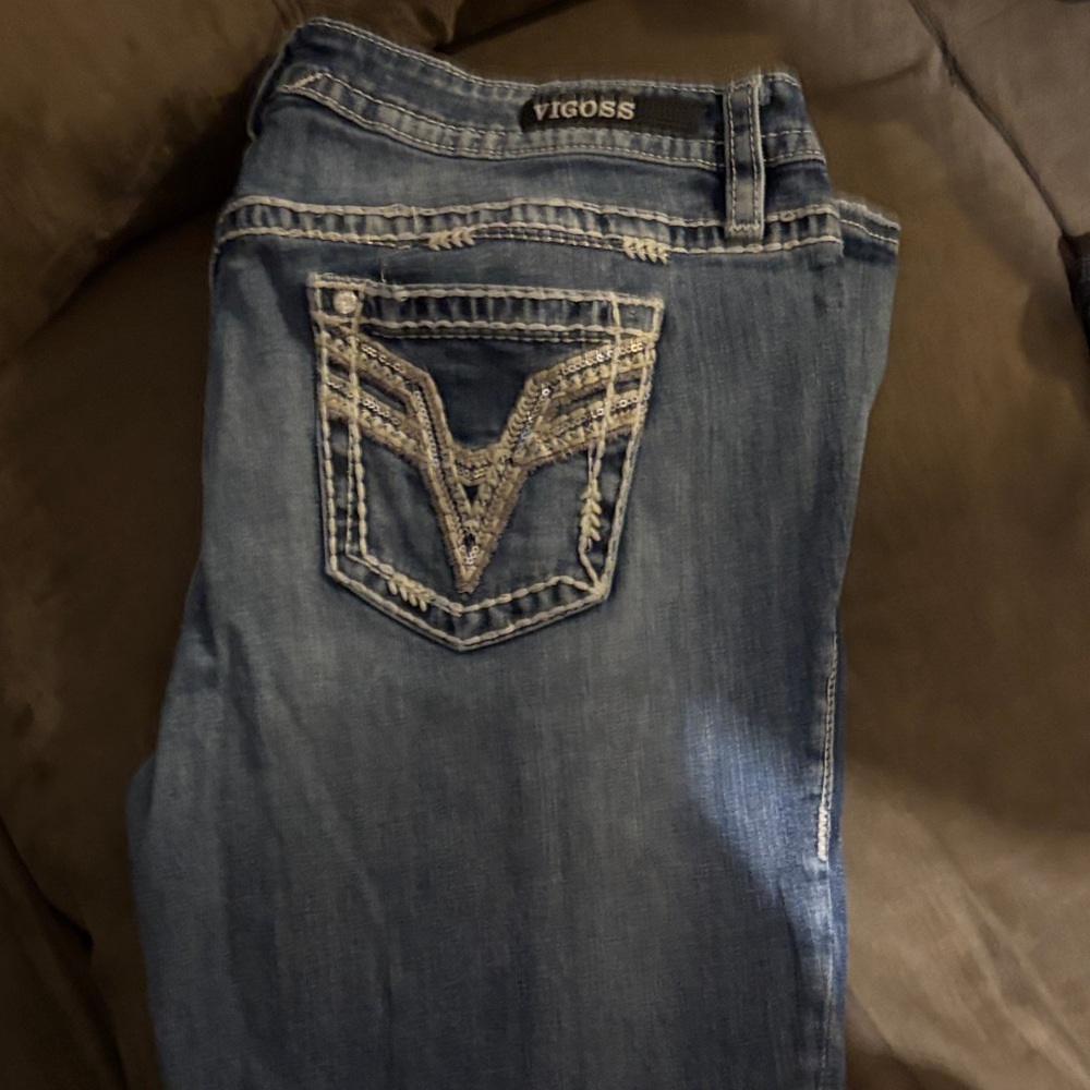 Vigoss Women's Denim Jeans with Embroidered Pocket